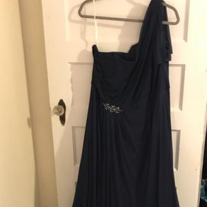 Floor length one shoulder gown